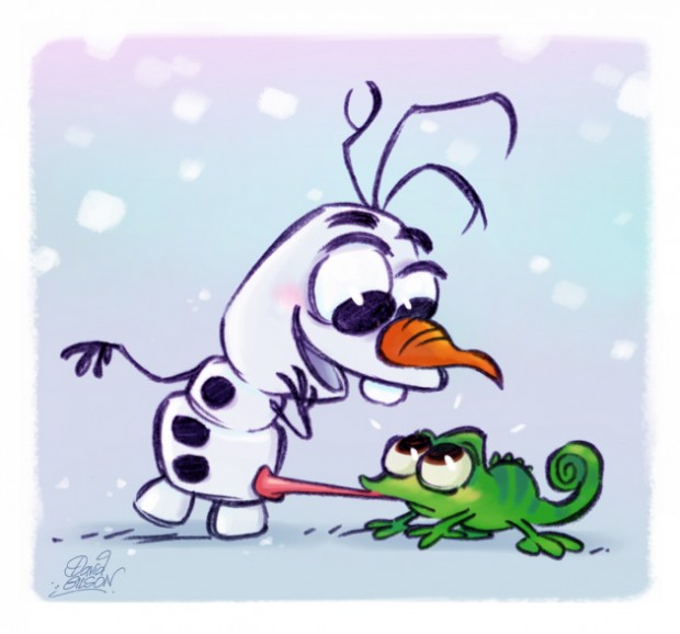 olaf_from_frozen_and_pascal_from_tangled_by_princekido-d69kmhp