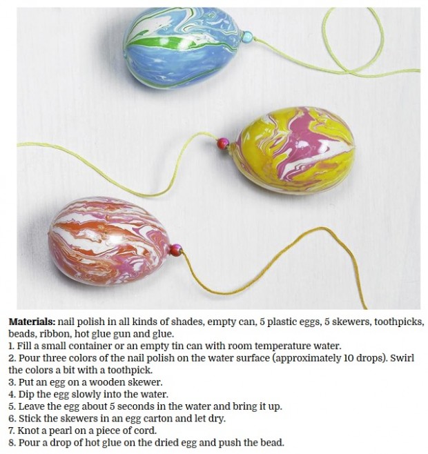 Color Easter Eggs with nail Polish