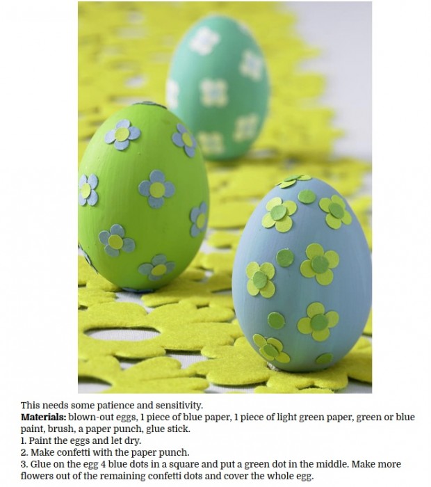 Decorate Easter Eggs with confetti flowers