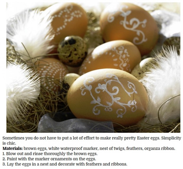 decorate Easter eggs with magic marker